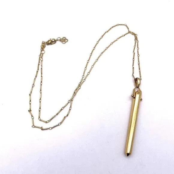 Stella and Dot Rebel Drop Pendant Chain Necklace Gold Tone Lobster Closure 30" - Picture 2 of 6